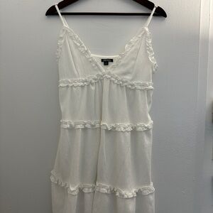 Wild Fable White Ruffled Chemise Slip